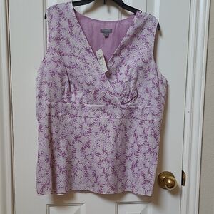Purple Floral Sleeveless Top